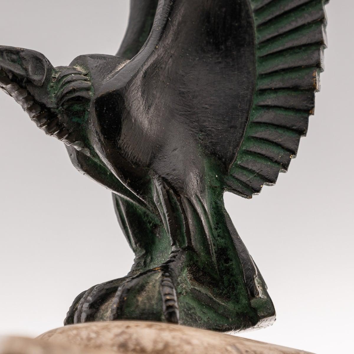 Antiguos Apoyalibros de Buitre de Bronce y Mármol Franceses del Siglo XX, Max Le Verrier c.1900 en venta 2