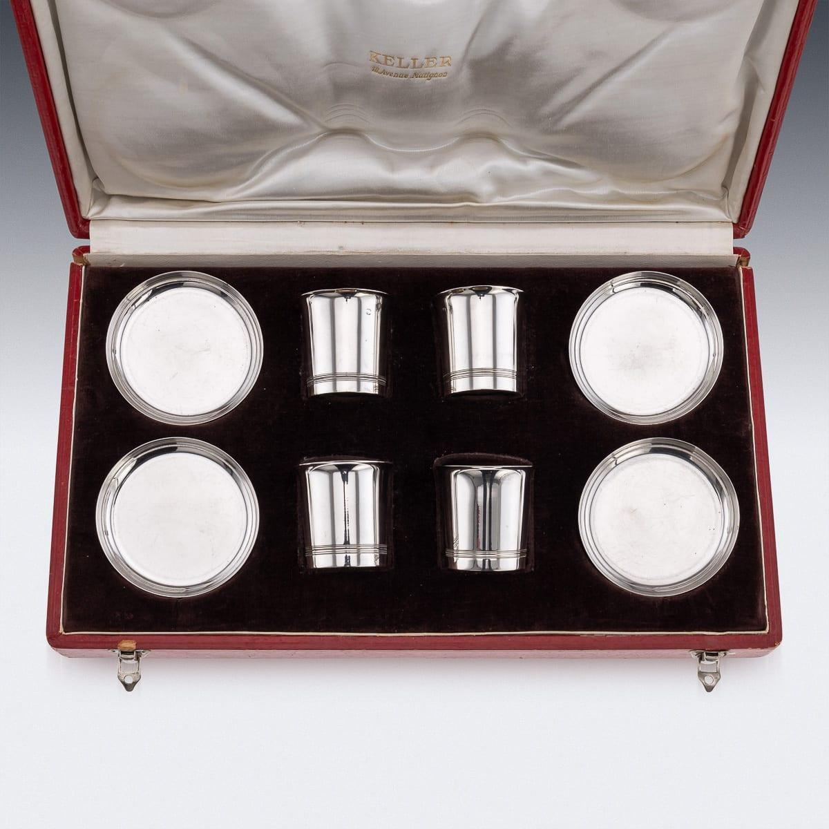 Antique 20thC French Solid Silver Smoking Set By Gustave Keller, Paris c.1920 In Good Condition For Sale In Royal Tunbridge Wells, Kent