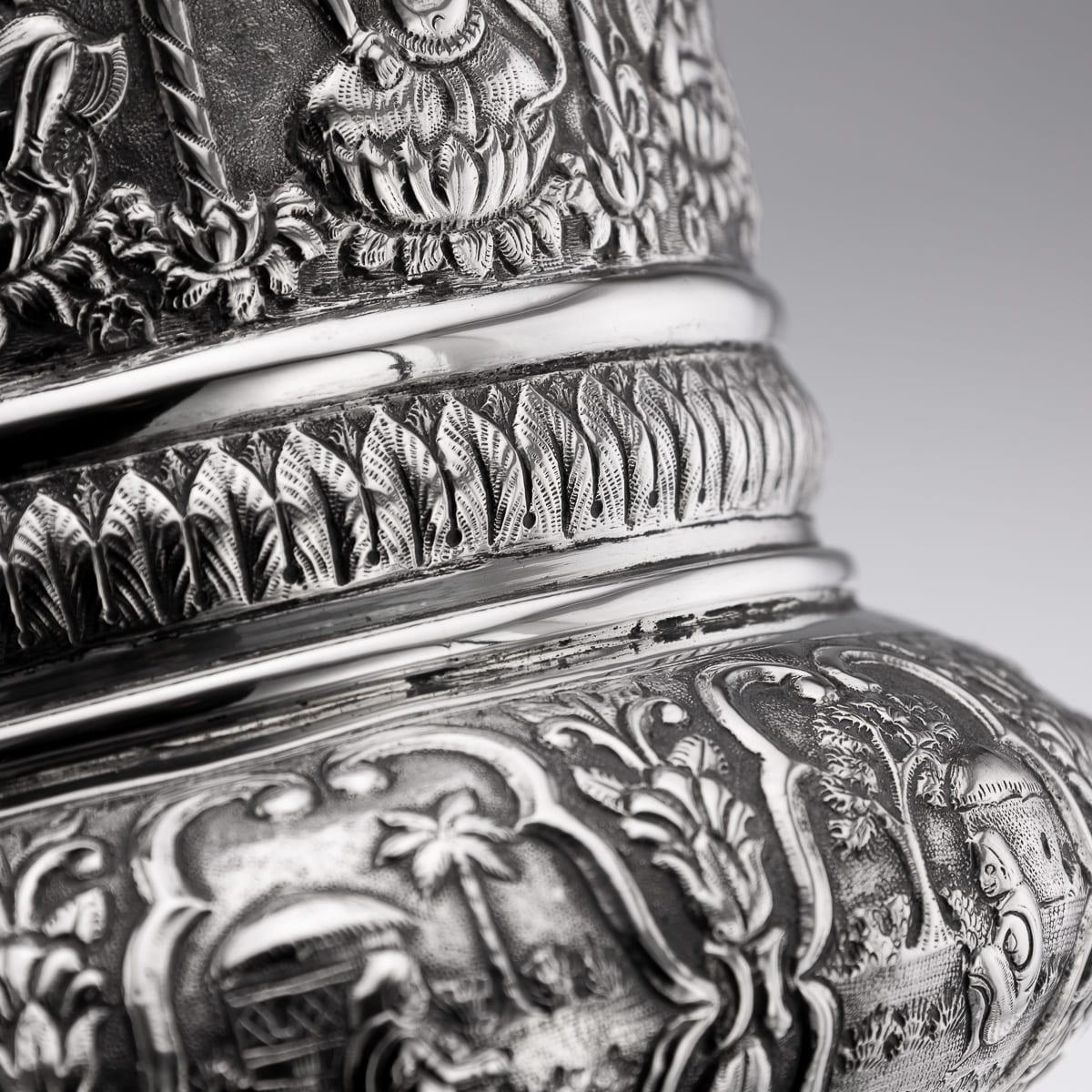 A.I.C C. Silver Repoussé, Dass & Dutt c.1900 en vente 7