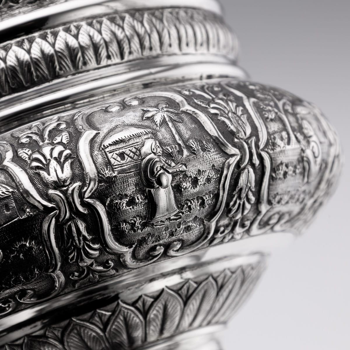 A.I.C C. Silver Repoussé, Dass & Dutt c.1900 en vente 8