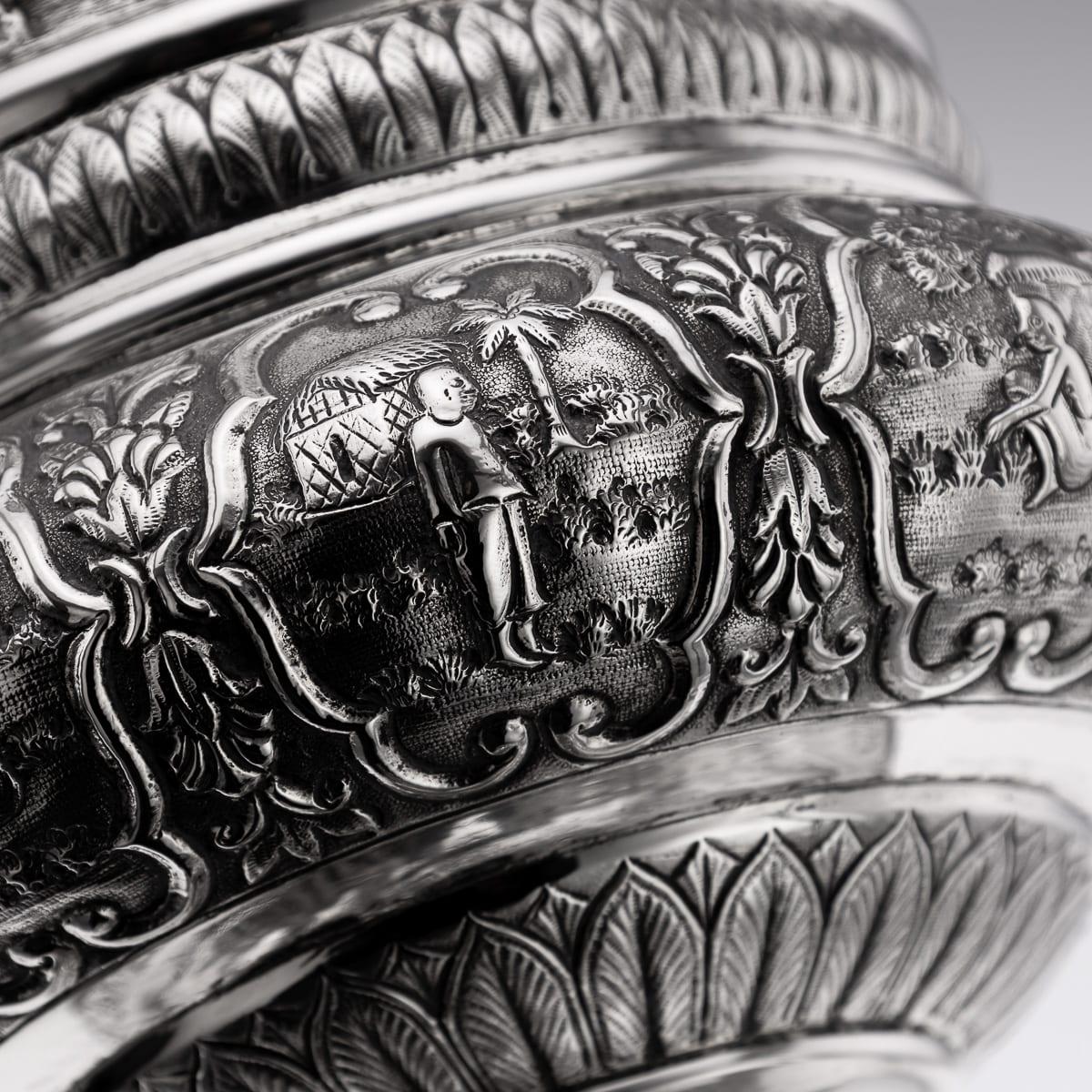 A.I.C C. Silver Repoussé, Dass & Dutt c.1900 en vente 9