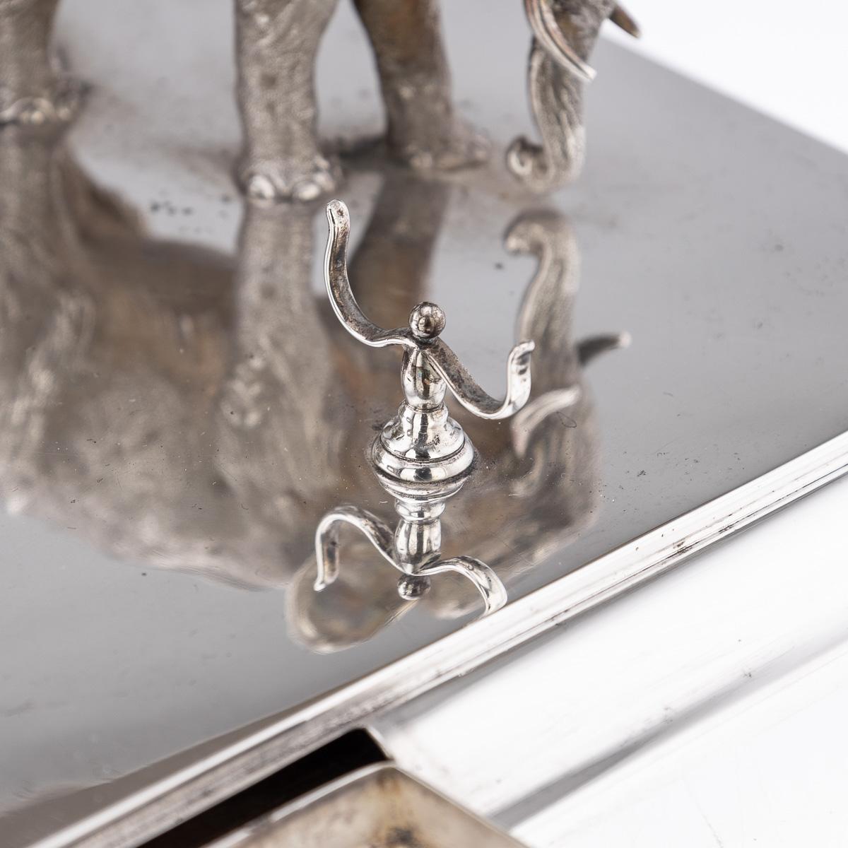 Antico calamaio indiano in argento massiccio del XX secolo e set di orologi da tasca, Hamilton & Co. in vendita 5