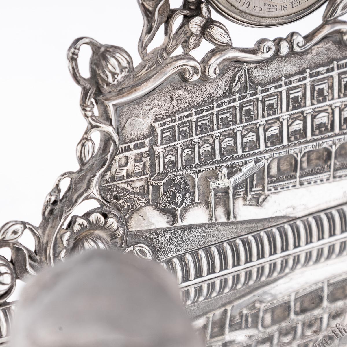 Antico calamaio indiano in argento massiccio del XX secolo e set di orologi da tasca, Hamilton & Co. in vendita 7