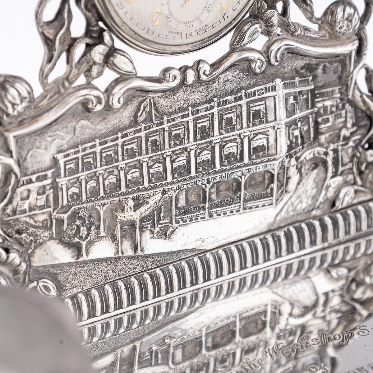 Antico calamaio indiano in argento massiccio del XX secolo e set di orologi da tasca, Hamilton & Co. in vendita 8