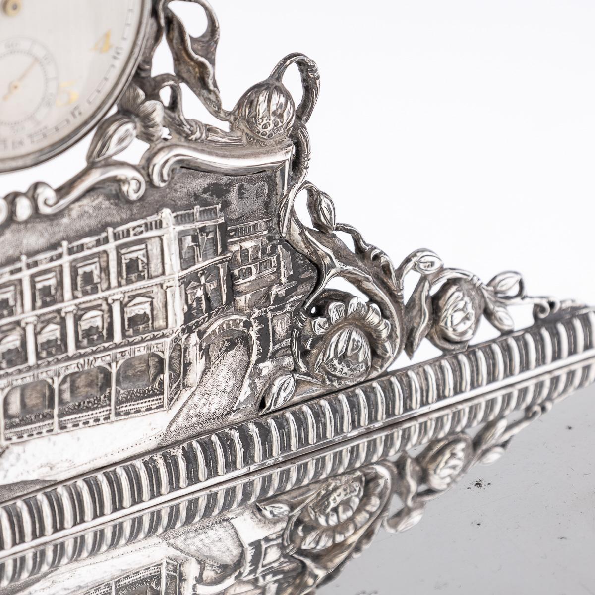 Antico calamaio indiano in argento massiccio del XX secolo e set di orologi da tasca, Hamilton & Co. in vendita 9
