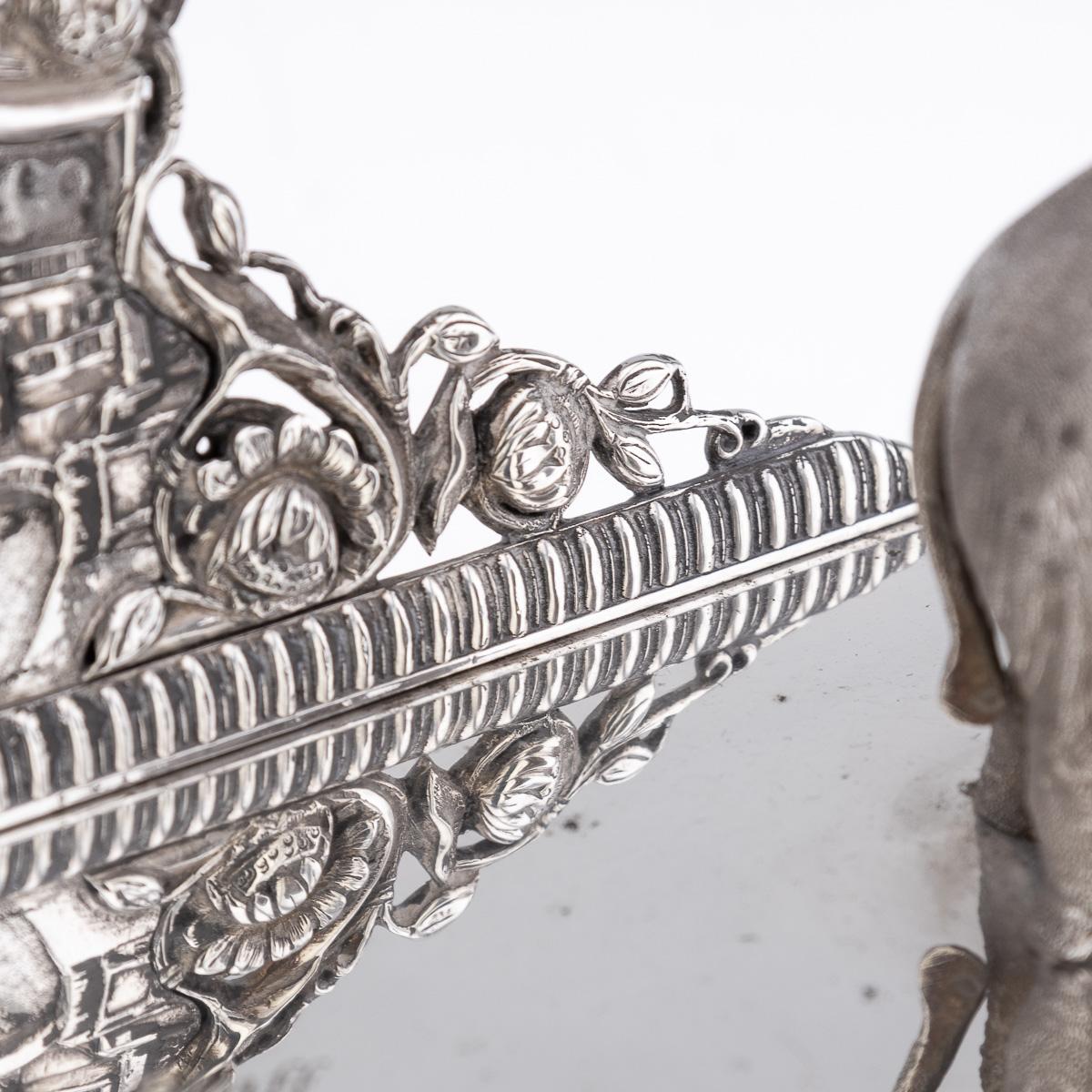 Antico calamaio indiano in argento massiccio del XX secolo e set di orologi da tasca, Hamilton & Co. in vendita 10