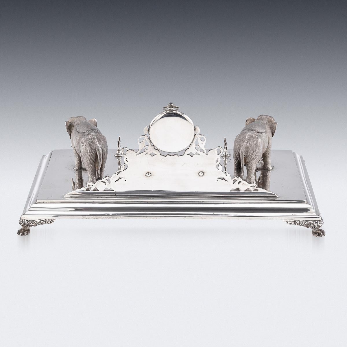 Antico calamaio indiano in argento massiccio del XX secolo e set di orologi da tasca, Hamilton & Co. In condizioni buone in vendita a Royal Tunbridge Wells, Kent
