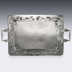 20th Century Indian Solid Silver Presentation Tea Tray, Bombay, circa 1900