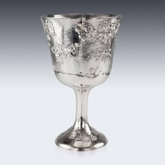 Antique 20th Century Japanese Solid Silver Massive Goblet, Nomura, circa 1900