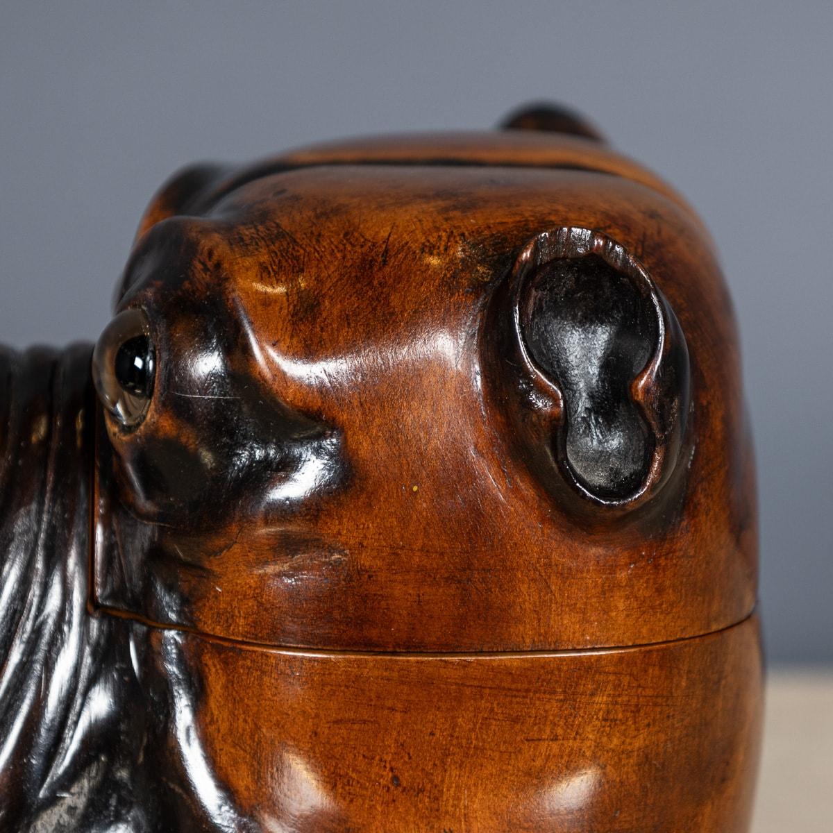 Antike 20Thc Lignum VITAe Bulldog Tintenfass Jar c.1910 im Angebot 11