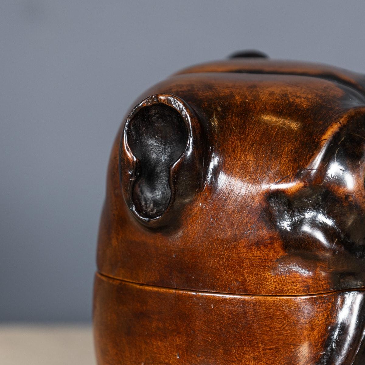 Antike 20Thc Lignum VITAe Bulldog Tintenfass Jar c.1910 im Angebot 12