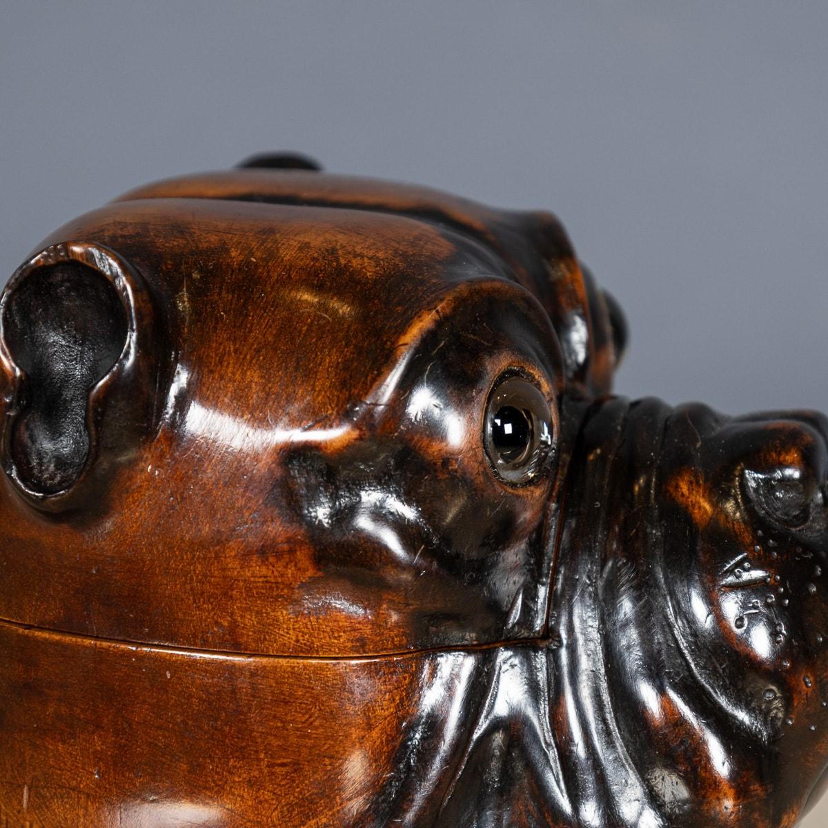 Antike 20Thc Lignum VITAe Bulldog Tintenfass Jar c.1910 im Angebot 13