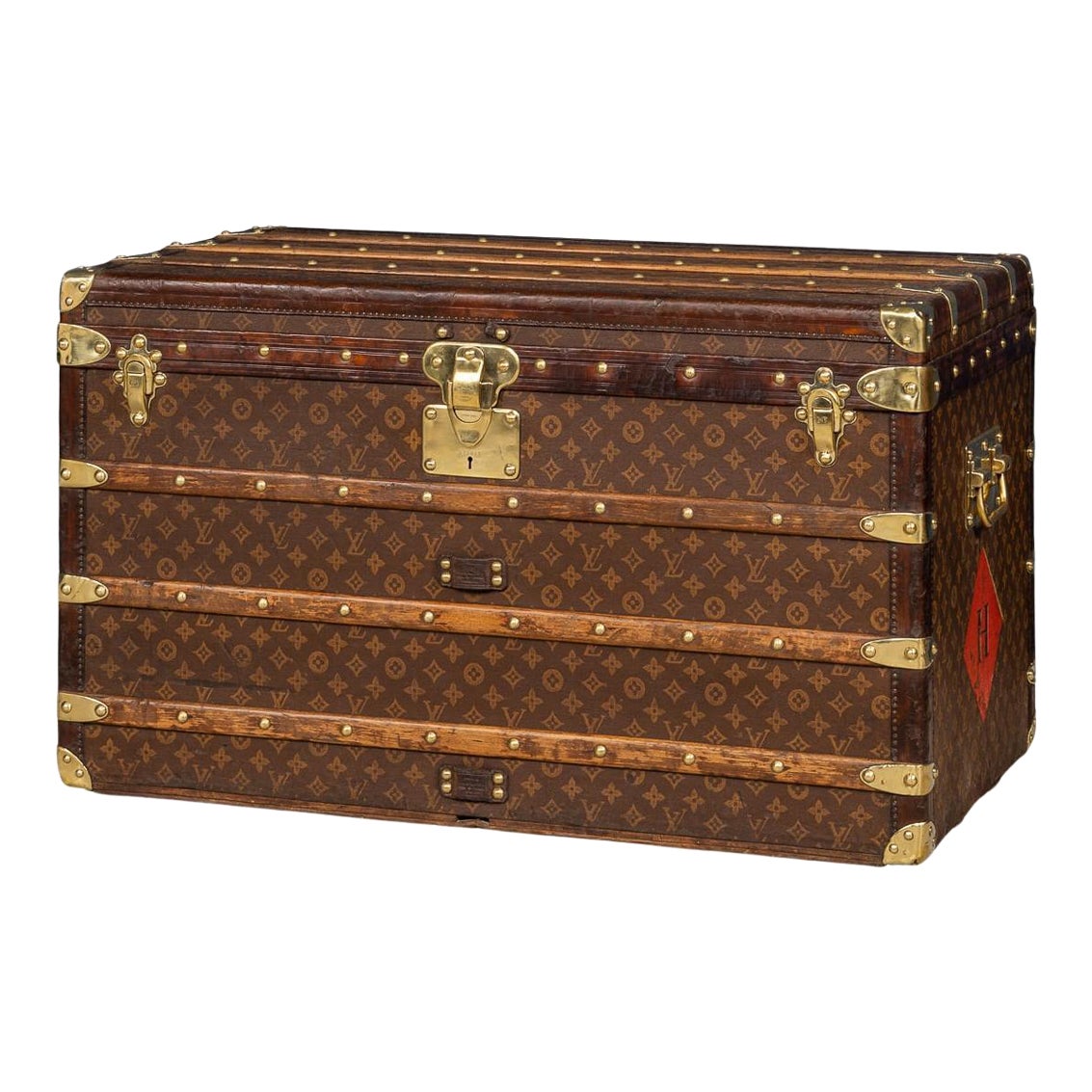 Malle de coursier Louis Vuitton du 20e siècle en toile monogrammée, France vers 1920