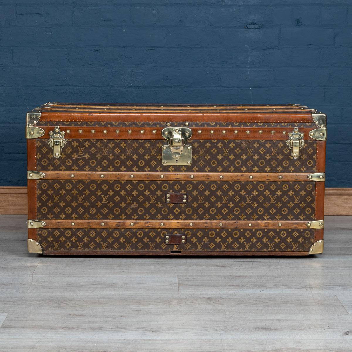 DESCRIPTION

Antique 20th Century stunning and most importantly complete Louis Vuitton trunk was the must have item of any elite traveller. Covered in the world famous LV monogrammed canvas, with its lozine borders and brass fitting it would have