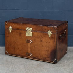 Antique 20thC Louis Vuitton Courier Trunk In Natural Cow Hide, France c.1900