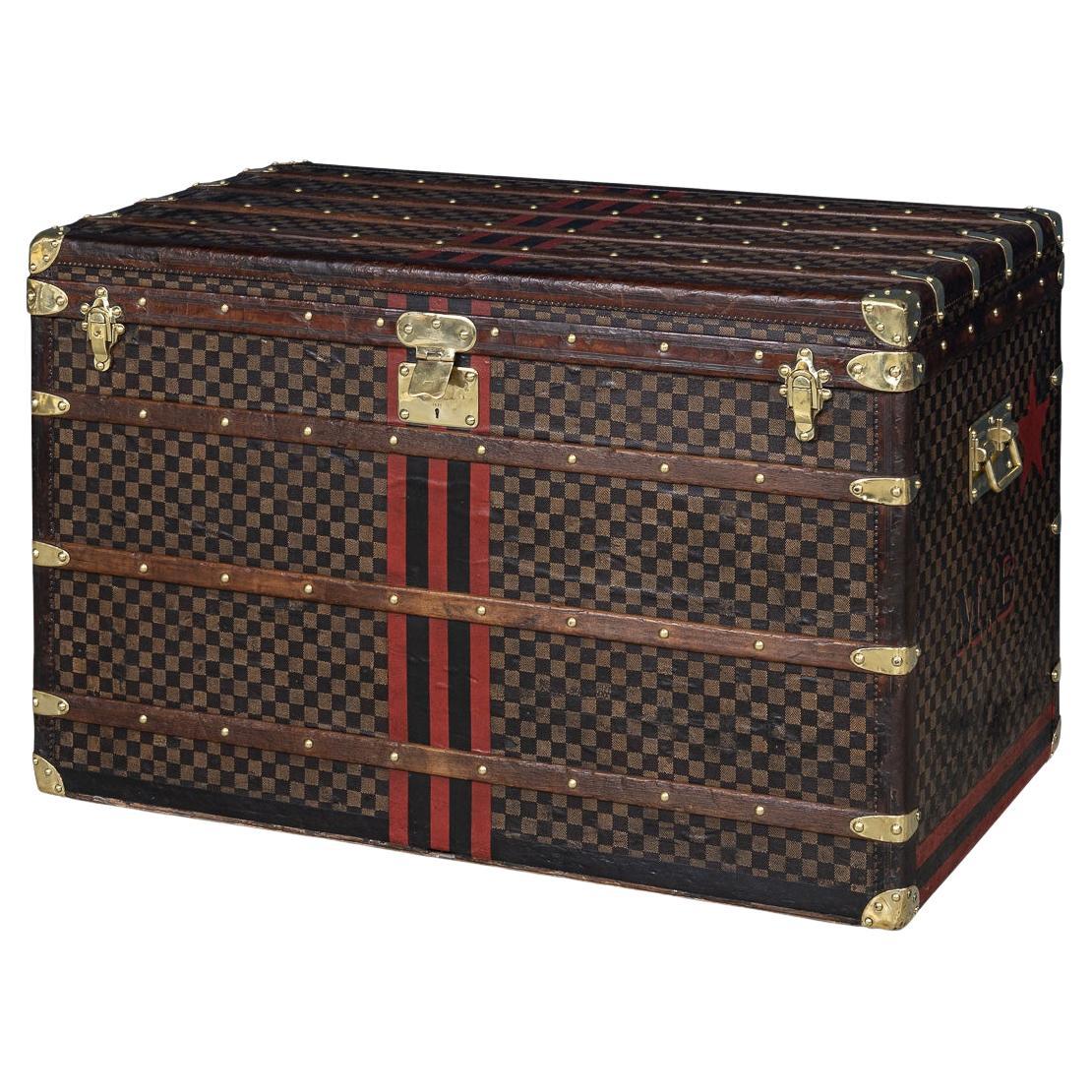 Antique 20thC Louis Vuitton "Malle Haute" Trunk In Damier Canvas, France c.1900