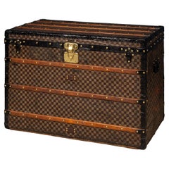 Antique 20thC Louis Vuitton 'Malle Haute' Trunk In Damier Canvas, France c.1900