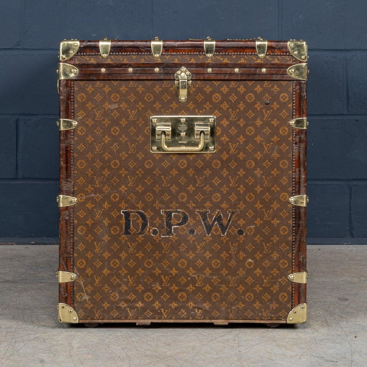 French Antique 20thC Louis Vuitton Malle Haute Trunk In Monogram Canvas, France c.1910 For Sale