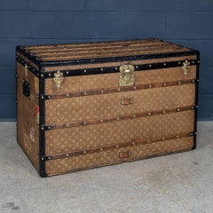 Antique 20thC Louis Vuitton "Malle Haute" Trunk In Woven Canvas, France c.1900