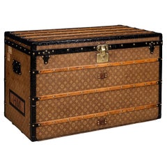 Antique 20thC Louis Vuitton "Malle Haute" Trunk In Woven Canvas, France c.1900