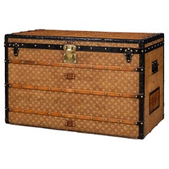 Antique 20thC Louis Vuitton "Malle Haute" Trunk In Woven Canvas, France c.1900