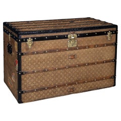 Antike Louis Vuitton-Truhe „Malle Haute“ aus gewebtem Segeltuch aus dem 20. Jahrhundert, Frankreich um 1900