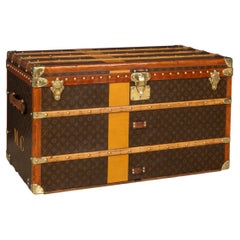 Antique 20thC Louis Vuitton Steamer Trunk In Monogram Canvas, France c.1920