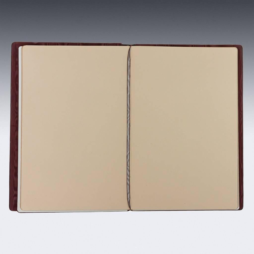 20th Century Antique Russian Art Nouveau Solid Silver and Leather Document Folder, circa 1900