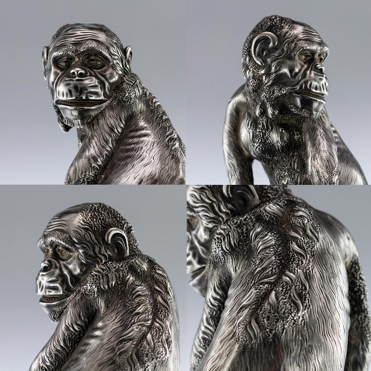 Antique Russian Faberge Lighter in the Form of a Chimpanzee, circa 1900 2