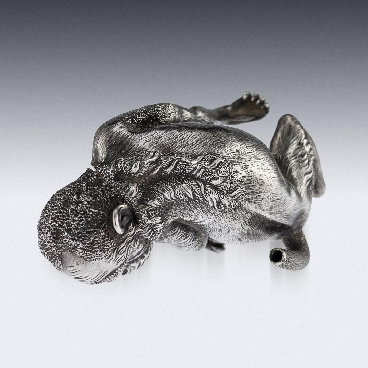 Silver Antique Russian Faberge Lighter in the Form of a Chimpanzee, circa 1900