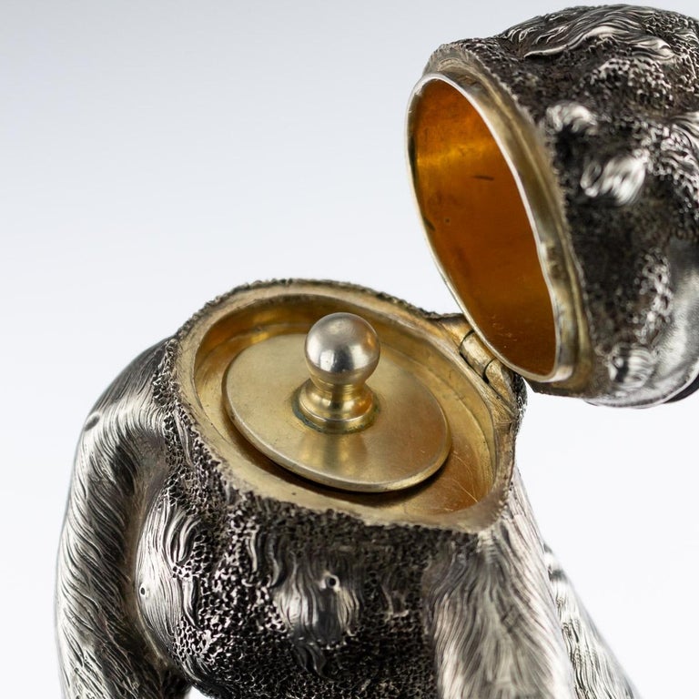 Antique Russian Faberge Lighter in the Form of a Chimpanzee, circa 1900