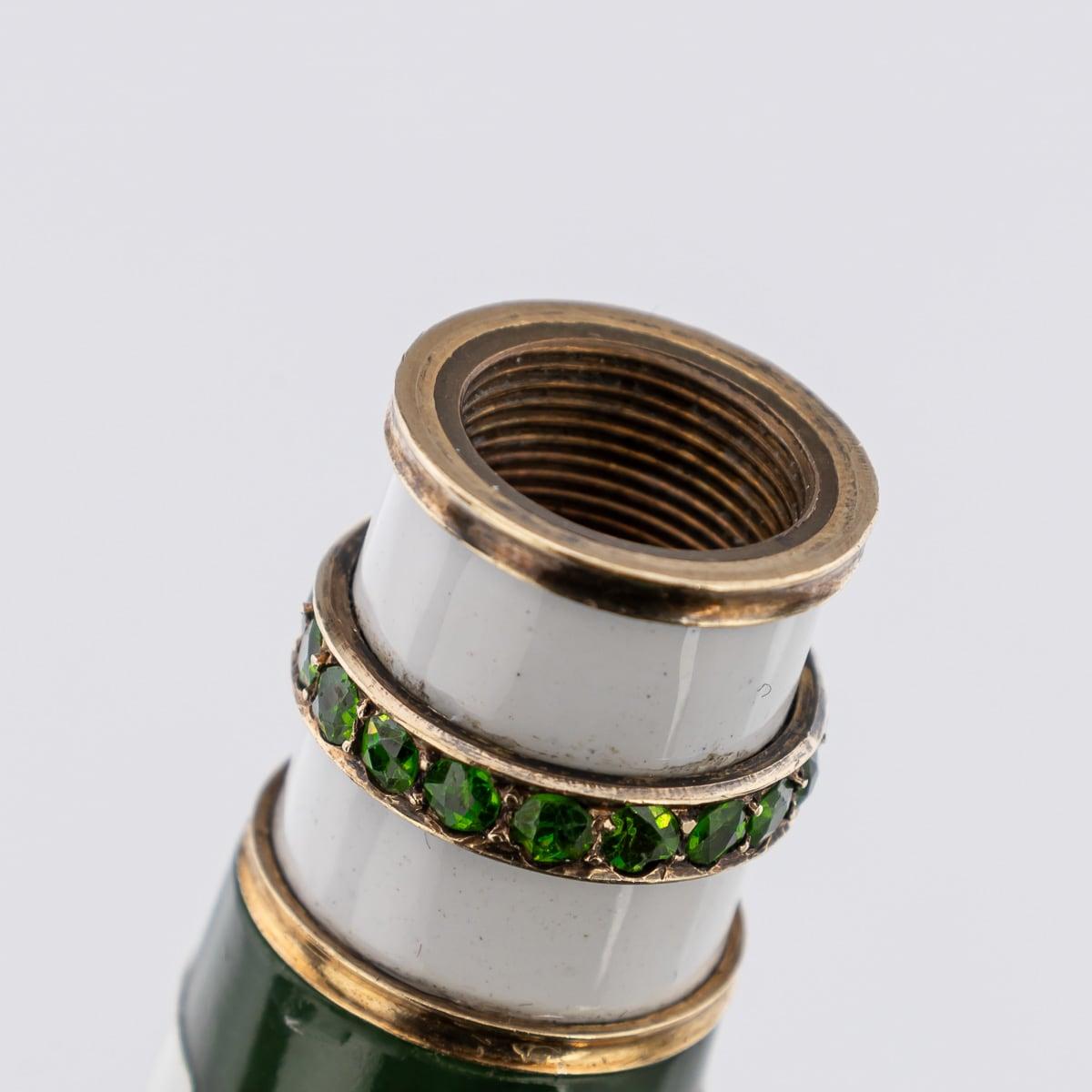 Antique 20thC Russian Faberge Style Nephrite & Peridot & Gold Cane Handle c.1910 For Sale 5
