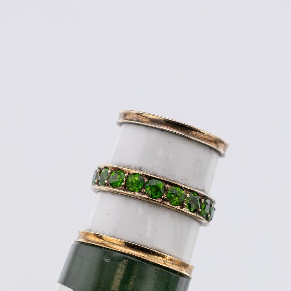 Antique 20thC Russian Faberge Style Nephrite & Peridot & Gold Cane Handle c.1910 For Sale 4