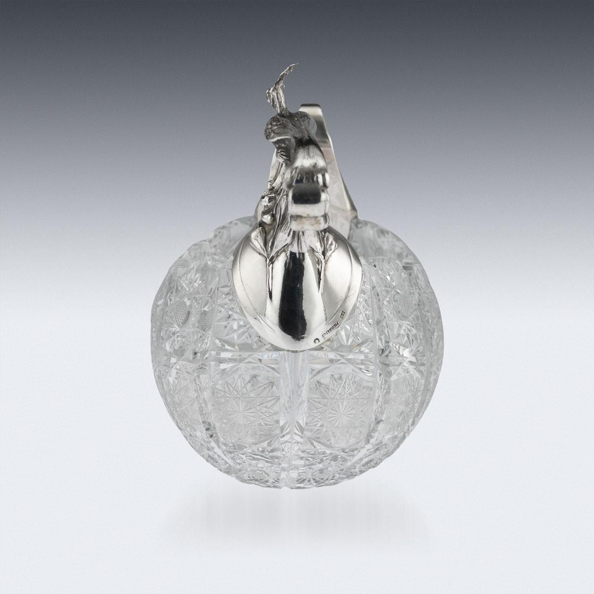 20th Century Russian Pan-Slavic Silver & Cut-Glass Kovsh, Grachev, circa 1910 In Good Condition In Royal Tunbridge Wells, Kent