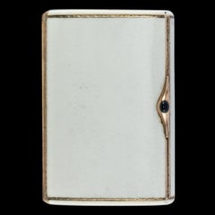 Antique Russian Silver Gilt, Enamel and Sapphire Cigarette Case, circa 1910