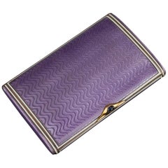 Antique Russian Silver Gilt, Enamel and Sapphire Cigarette Case Circa 1910