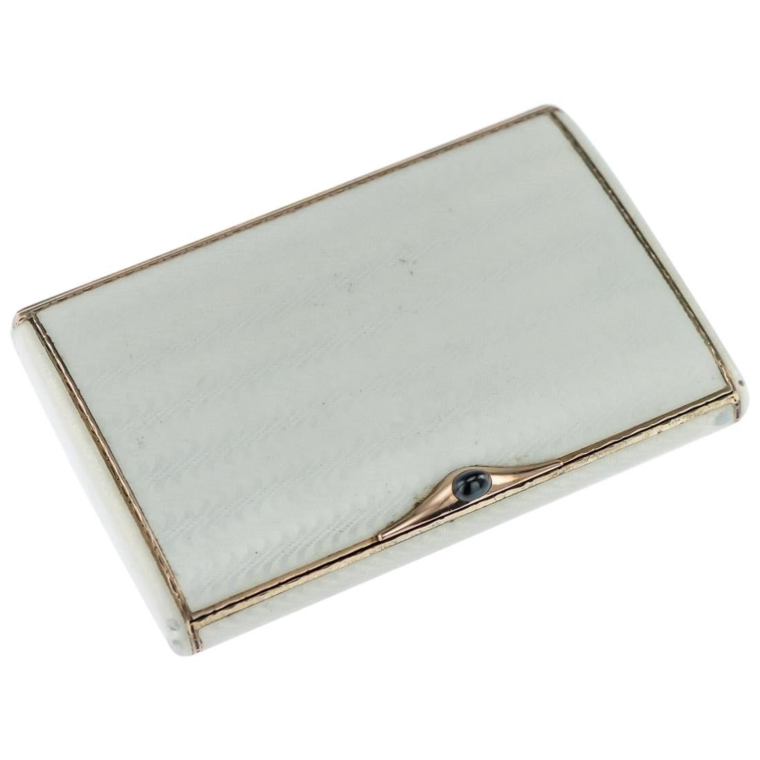 Antique Russian Silver Gilt, Enamel and Sapphire Cigarette Case, circa 1910