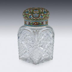 Antique Russian Silver-Gilt and Enamel Tea Caddy, St-Petersburg, circa 1910