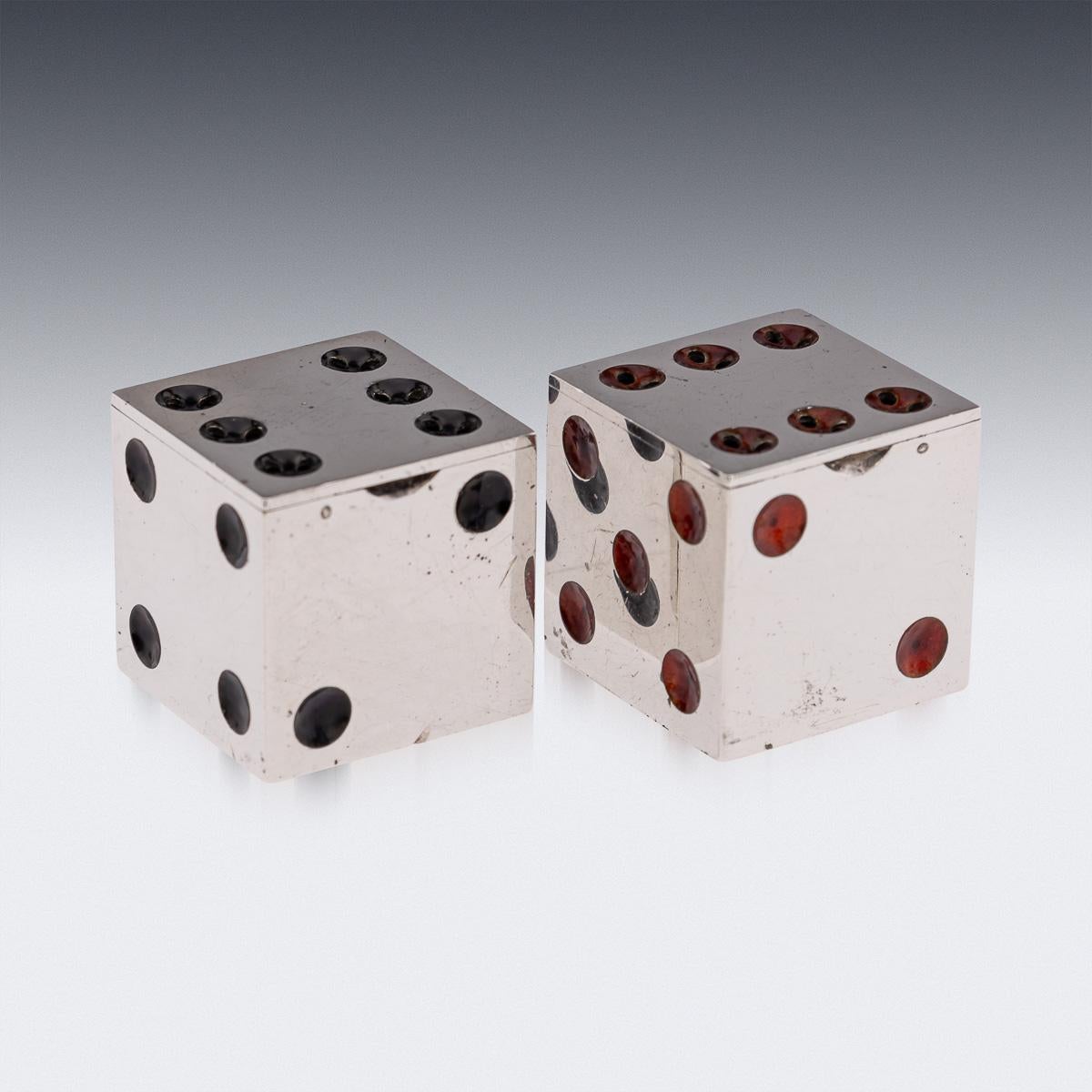 Dados escoceses antiguos de plata y esmalte del siglo XX Condimentos, Hamilton & Inches c.1911 en Bueno estado para la venta en Royal Tunbridge Wells, Kent