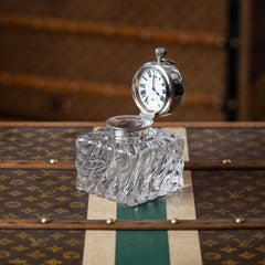 Antique 20thC Scottish Solid Silver Clock & Inkwell By Hamilton & Inches c.1903