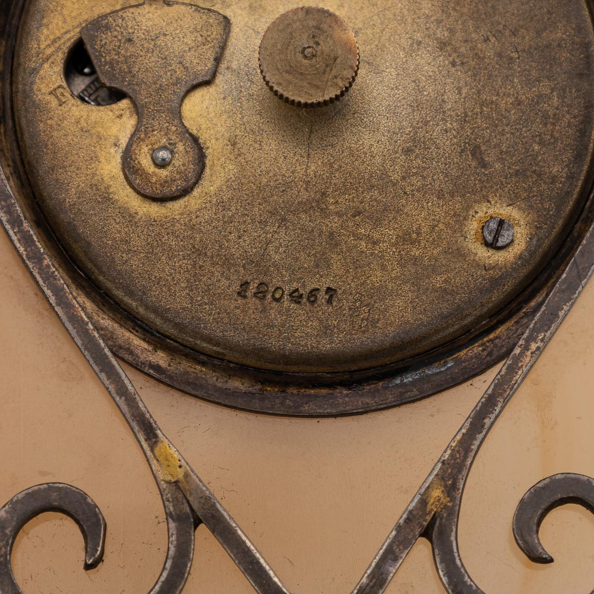 Antique 20thC Solid Silver & Agate Clock, Callow Of Mount Street, London c.1910 For Sale 12