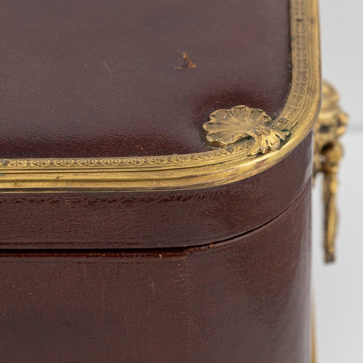 Antique 20thC Solid Silver & Burgundy Leather Three Tier Jewellery Box c.1920 For Sale 4