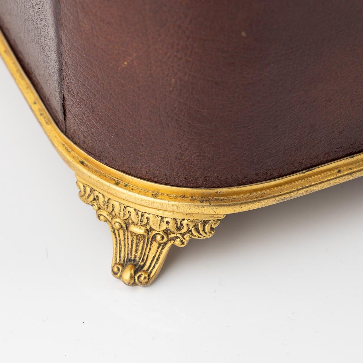 Antique 20thC Solid Silver & Burgundy Leather Three Tier Jewellery Box c.1920 For Sale 5