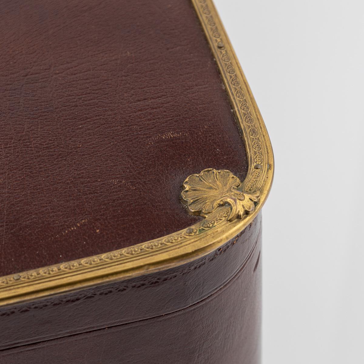 Antique 20thC Solid Silver & Burgundy Leather Three Tier Jewellery Box c.1920 For Sale 8