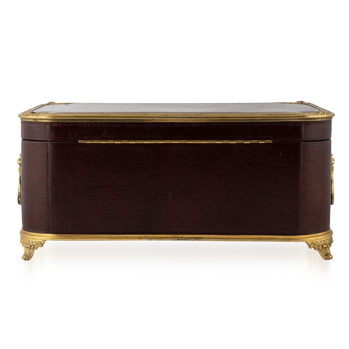 British Antique 20thC Solid Silver & Burgundy Leather Three Tier Jewellery Box c.1920 For Sale