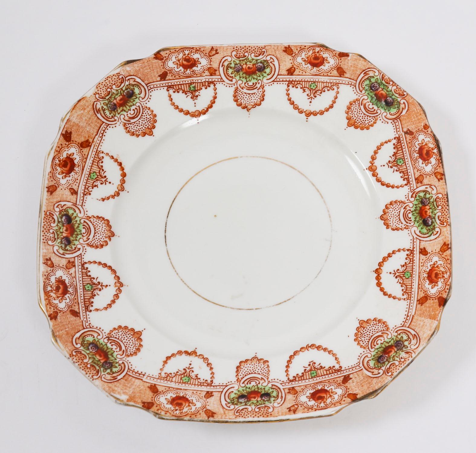 Antikes 21-teiliges Doric China Longton Stafford Porzellan Teeservice 20. Jahrhundert im Angebot 11