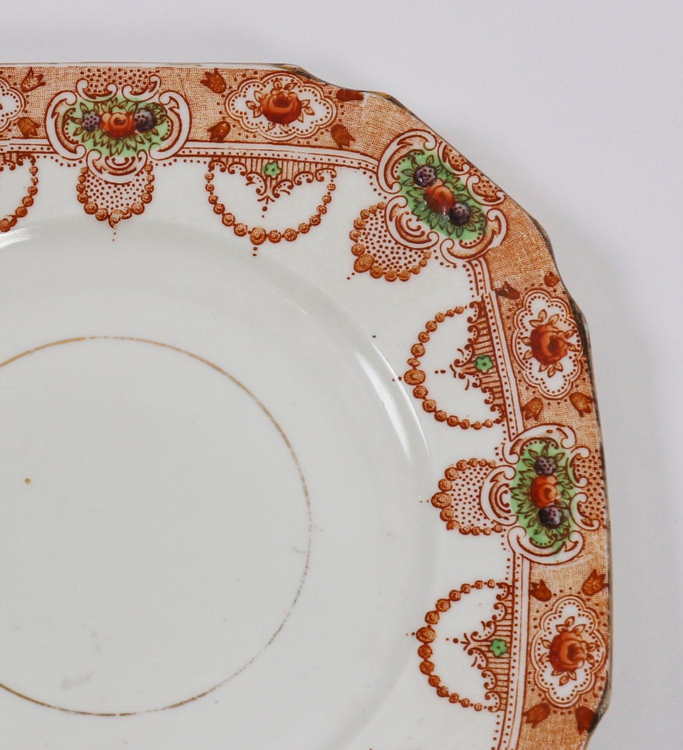 Antikes 21-teiliges Doric China Longton Stafford Porzellan Teeservice 20. Jahrhundert im Angebot 12