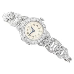 Antique 2.16 Carat Diamond and White Gold Cocktail Watch, circa 1925