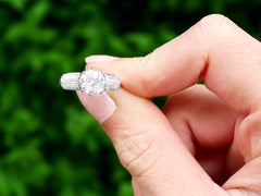 Antique 2.17ct Diamond and 14ct White Gold Solitaire Ring