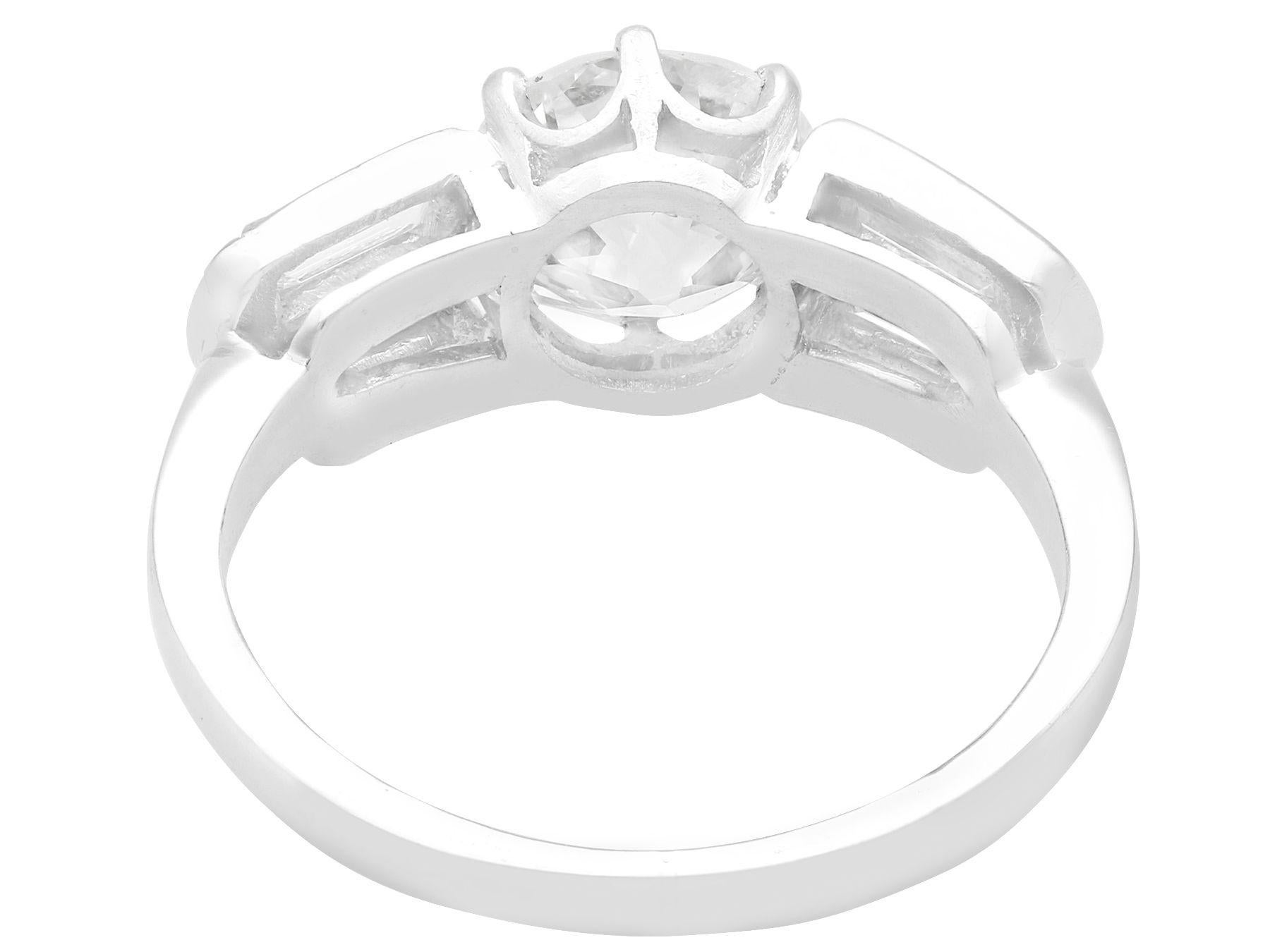 Antique 2.17ct Diamond and 14ct White Gold Solitaire Ring For Sale 2